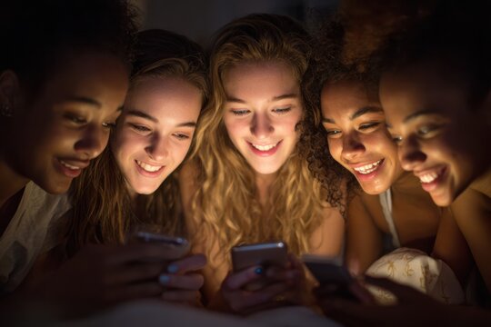 Teenagers Group Texting Their Best Friend at 2 A.M.