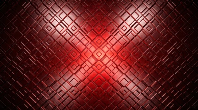 Abstract modern red metal texture background with geometric patterns.