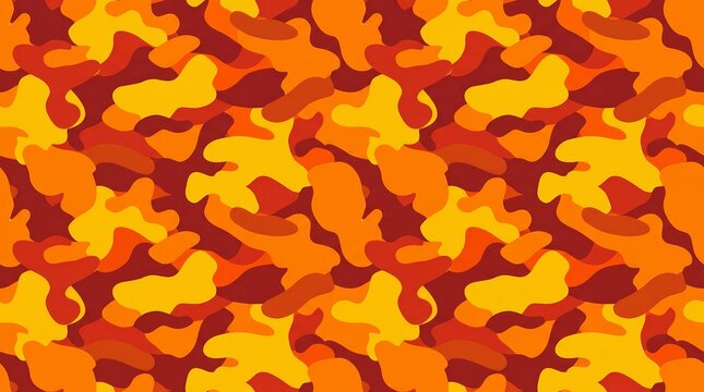 Seamless orange camo pattern designed for a Halloween background.