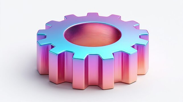 Colorful abstract gear representing progress and technology