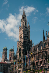 Fototapeta premium Famous Marienplatz square and Gothic architecture in Munich, Germany