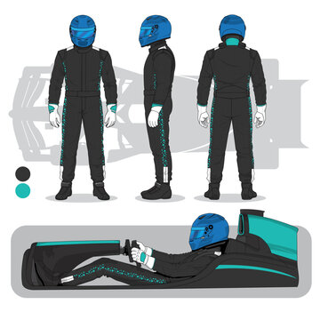 Template mock up Racing Suit and Car Livery Template
