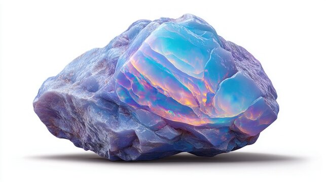 Iridescent opal stone close up detailed view