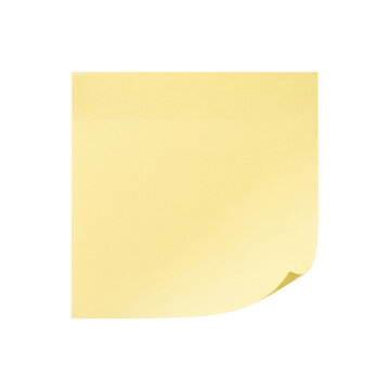 Blank yellow sticky note pad paper with curled corner