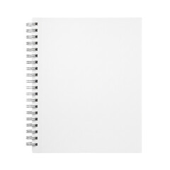 Blank white spiral notebook mockup with wire binding