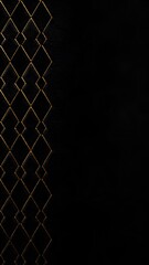 Fototapeta premium 金の細長い菱形模様が施された黒の縦型背景 / Black vertical background with elongated gold rhombus pattern (Generative AI)