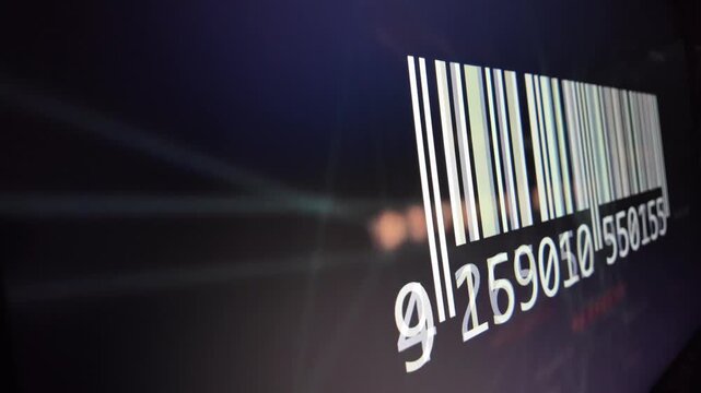 Barcode scanner label with numerical digits on screen numbers retail commerce