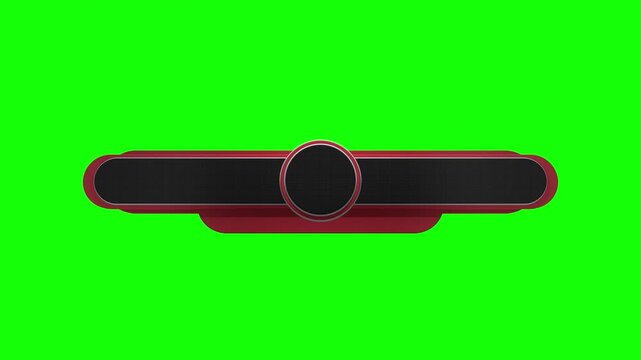 Red Broadcast Lower Third With Central Logo Placeholder Green Screen And Luma Matte 4K