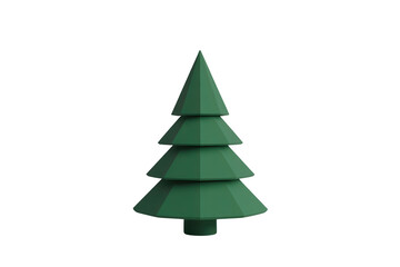 Obraz premium Dark green geometric Christmas tree isolated