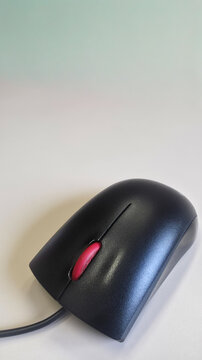 Detail of a computer mouse with copy-space