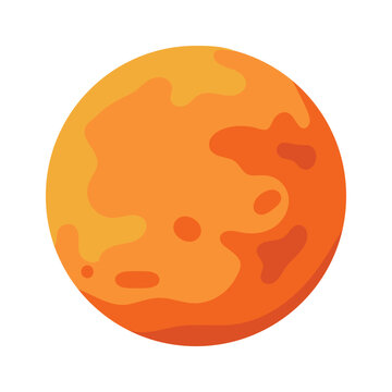 Vibrant orange and yellow celestial body illustration with abstract surface patterns in space