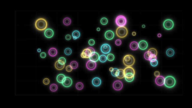 Scatter bubble chart business data points animation with alpha channel
