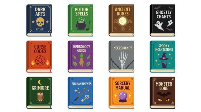 Collection of Magical Spell Books, Occult Grimoires, Witchcraft and Wizardry