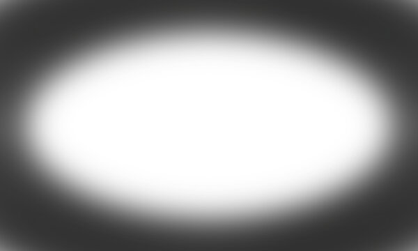 Abstract white oval shape with soft blurred dark edges isolated on transparent background