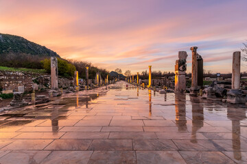 The Ephesus Ancient City view in Turkey © nejdetduzen