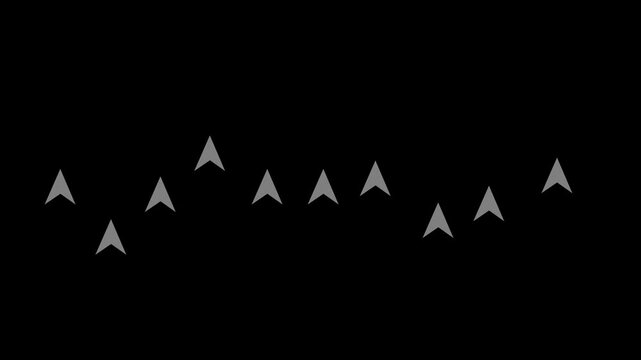 minimal upward arrow icon animation with floating motion and smooth fade out transition.