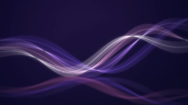 Glowing ribbon waves flow horizontally in a seamless loop
