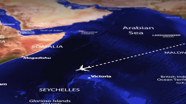 Flight From Seoul SOUTH KOREA Windhoek NAMIBIA with flag pins