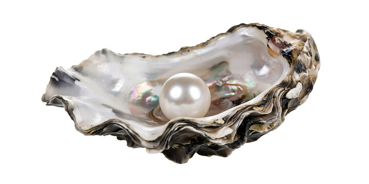 Lustrous white pearl nestled inside an opened oyster shell, symbolizing beauty, rarity, and luxury on display.
