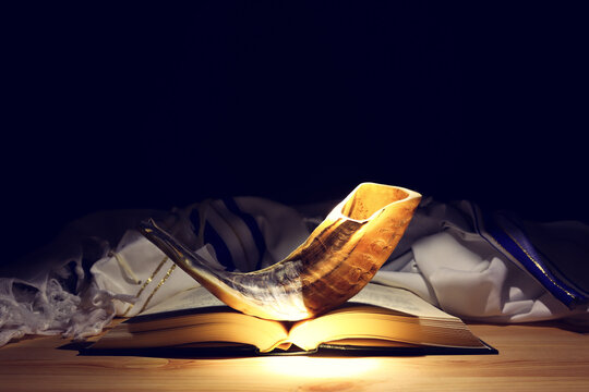 Rosh hashanah (jewish New Year holiday) concept. Traditional symbols