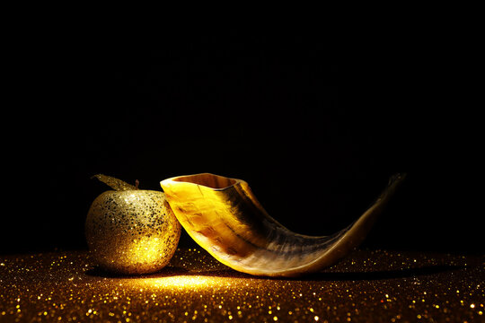 Rosh hashanah (jewish New Year holiday) concept. Traditional symbols