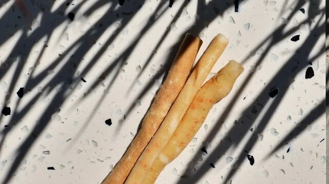 Natural siwak chewing sticks .Sustainable oral care and eco-friendly dental hygiene concept. 4k footage