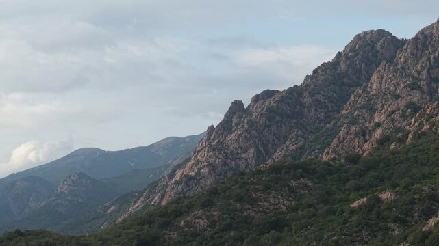 Rocky Landscape Of The Montimannu State Forest In Sardinia, Italy. Aerial Shot