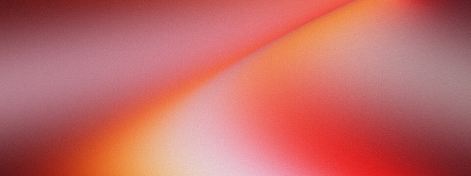 Moody Crimson Red and Warm Orange Light Beam Grainy Gradient Abstract Background Featuring Diagonal Fold Effect and Noise Texture