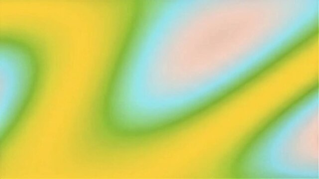 Abstract spring colorful gradient background with smooth wavy transition of yellow, green, light blue, and peach colors