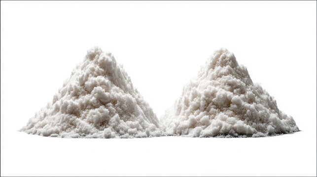 Piles of coarse sea salt against a stark backdrop
