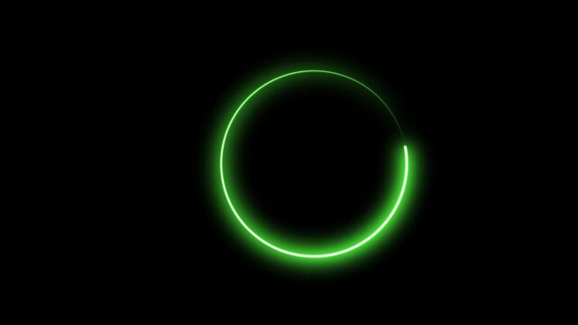 Glowing neon circle frame overlay Neon light animated
 Download progress, interface green color animated.
Glowing neon light moving on black background