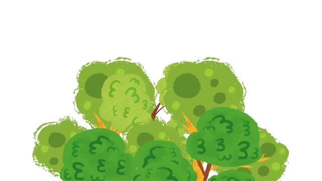 Hand-drawn Sway Tree Branches animation video on a white background