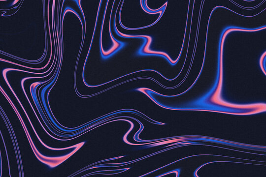 abstract neon distorted lines background, blue pink gradient topographic wavy pattern, grainy texture