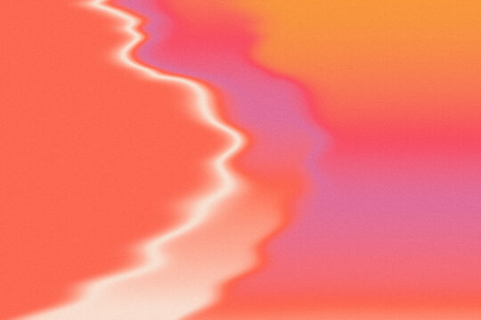 Abstract liquid gradient background, coral pink orange soft melted waves wallpaper with grain texture