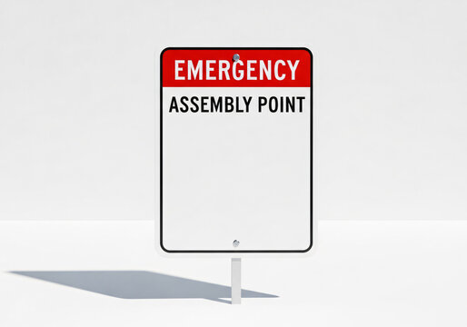 Emergency Assembly Point Sign for Safety and Evacuation Planning