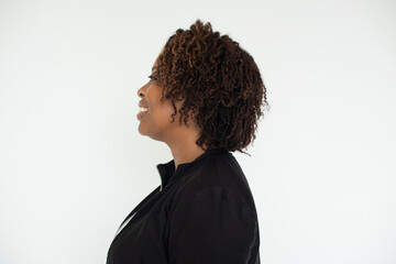 Profile portrait of smiling woman. © Rawpixel.com