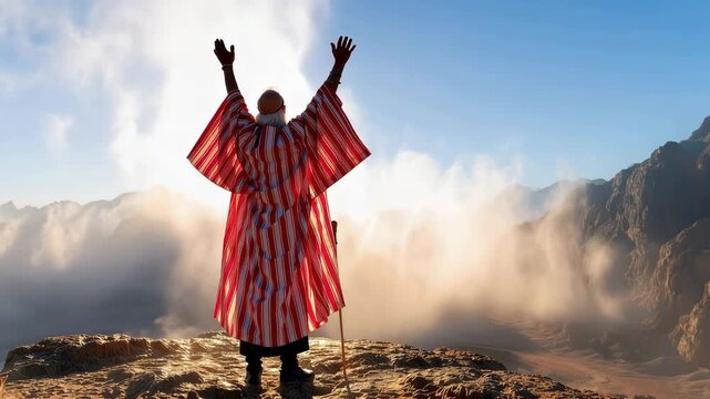 Moses Kneels Before God Seeking Mercy for the Israelites in the Wilderness, After the Israelites Worship the Golden Calf