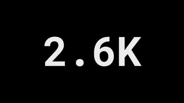 Smooth 1-10K number counter animation with clean counting up effect. Perfect for business, statistics, finance, infographic, presentations, data visualization and motion graphics.