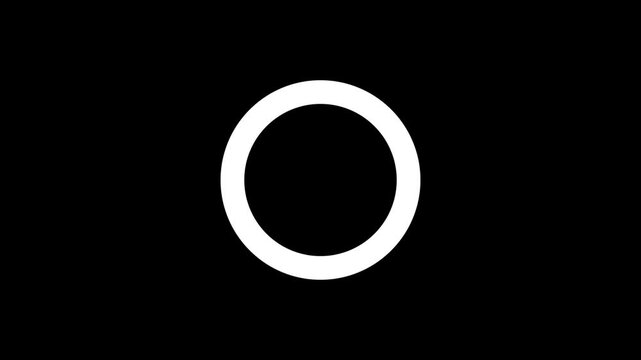 Digital loading progress circle animation with percentage counter on black background