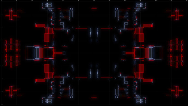 Futuristic sci-fi HUD frame and abstract digital interface border on dark background. Perfect for technology concepts, cyberpunk themes, futuristic user interfaces, sci-fi and modern digital design.