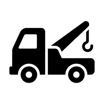tow truck glyph icon