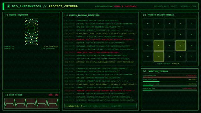 Bio Hacking DNA Genome CRISPR Virus Lab Animation.