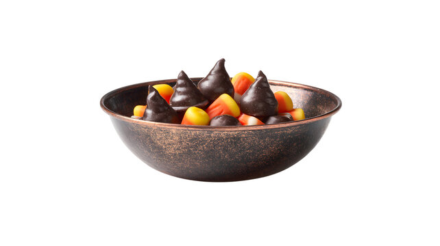 Bowl of chocolate candy and corn