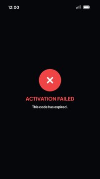 Apply Promo Code Mobile App Interface Featuring Discount Voucher Entry Box Loading Spinner And Activation Failed Expired Code Error Screen