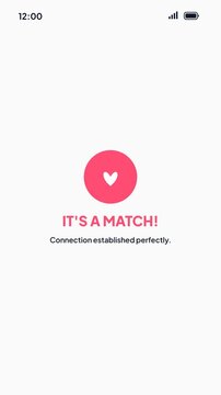 Dating App Match Request Success Screen Light Mode User Interface Design