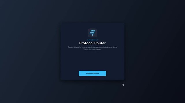 Protocol Router Traffic Controller Network Settings Interface Popup Window Animation