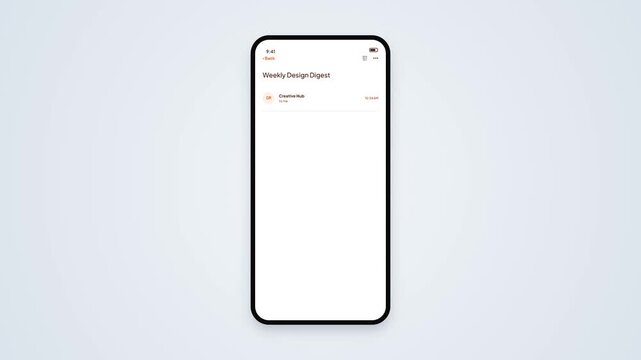 Mobile Smartphone App Email Inbox Interface UI Design with Unread Messages Animation Video