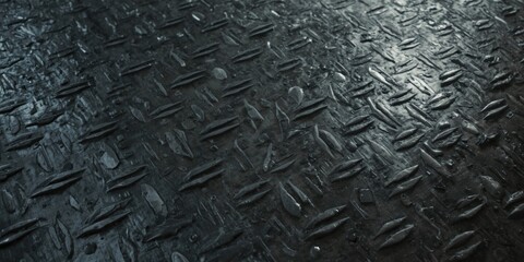 Fototapeta premium Textured Metal Surface with Diamond Pattern in Dark Coloration