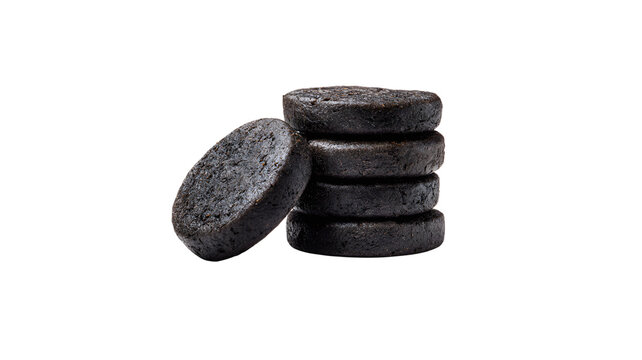 Black cookies stack round pile sweet snack
