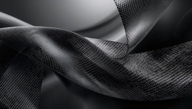 Curved Black Carbon Fiber Textures on a Smooth Background